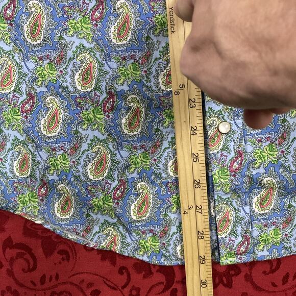 Cremieux Shirt Men Small Paisley Colorful Button Short Slv Flip Cuff NWT - Picture 5 of 10